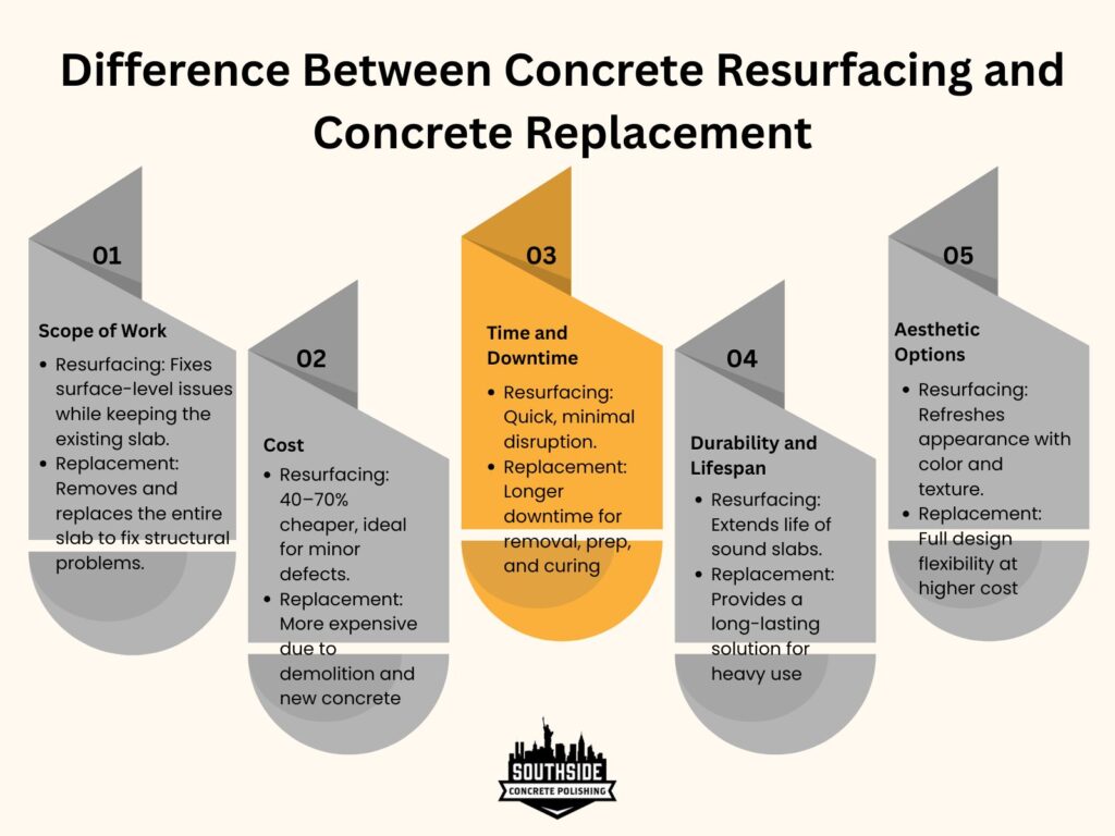 Difference Between Concrete Resurfacing and Concrete Replacement