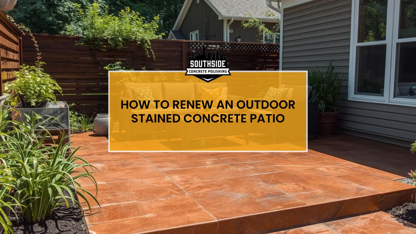 How to Renew an Outdoor Stained Concrete Patio